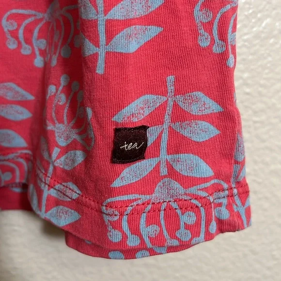 Tea Collection Red Blue Floral Short Sleeve Dress - Picture 5 of 6